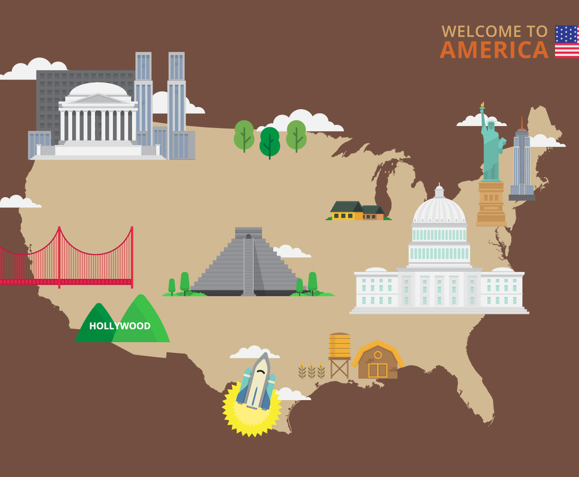 Welcome to USA. United States of America poster.