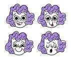 Cute Girl Emoji Face Collection