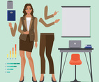Illustration of African Professional Woman with Businesswoman Clothes