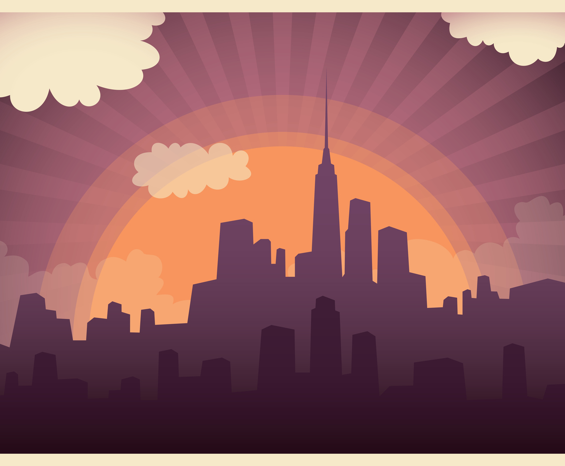 Cityscape sunset