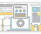Vector Line Art Flat Design Elements and Accessories