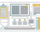 Vector Flat Design Line Art Elements and Accessories