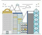 Vector Sunny Cityscape Illustration