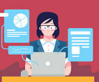 Business Woman With Laptop