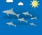 Origami Dolphin Animal Background