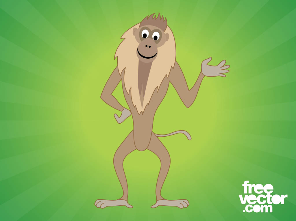 Happy Monkey Cartoon Character