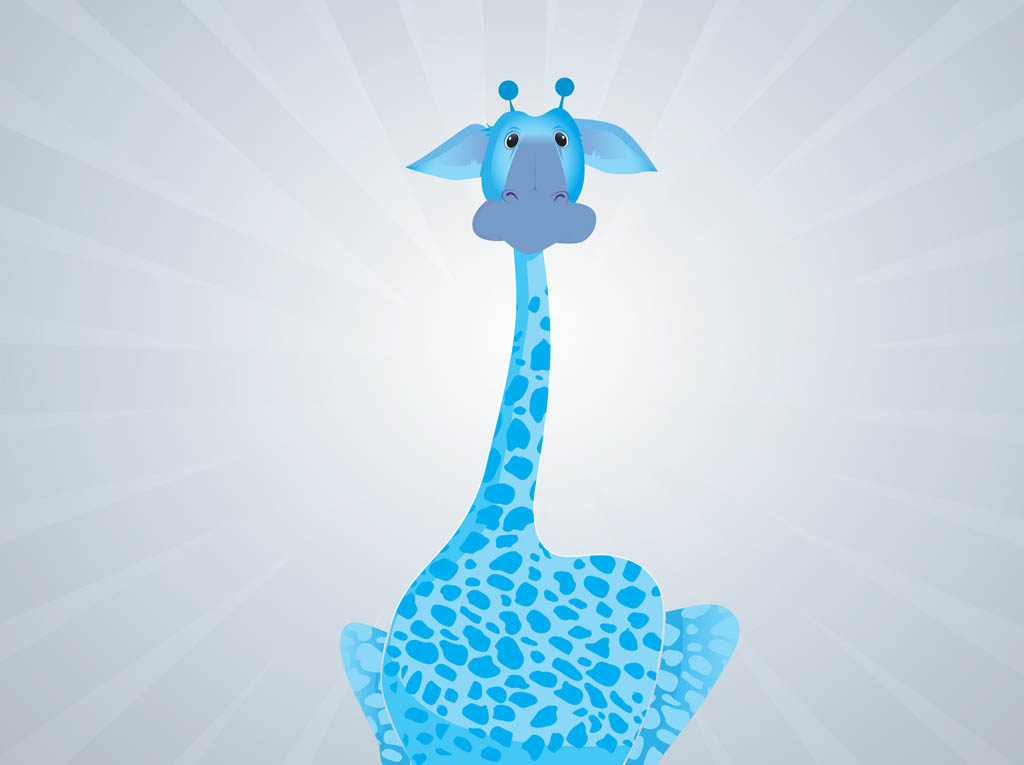 Blue Giraffe Vector