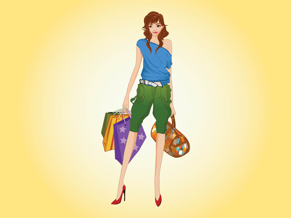 Happy Shopping Woman