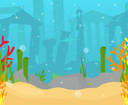 City Of Atlantis Vector Illustration