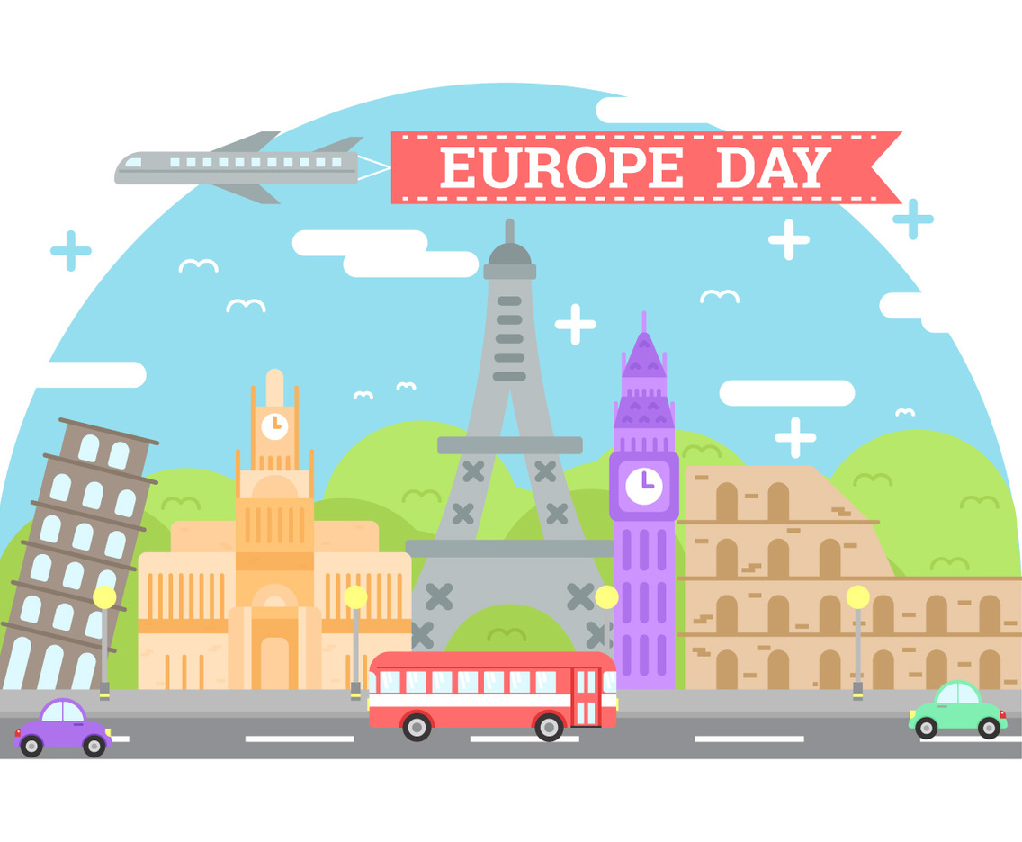 Europe Day Background Illustration