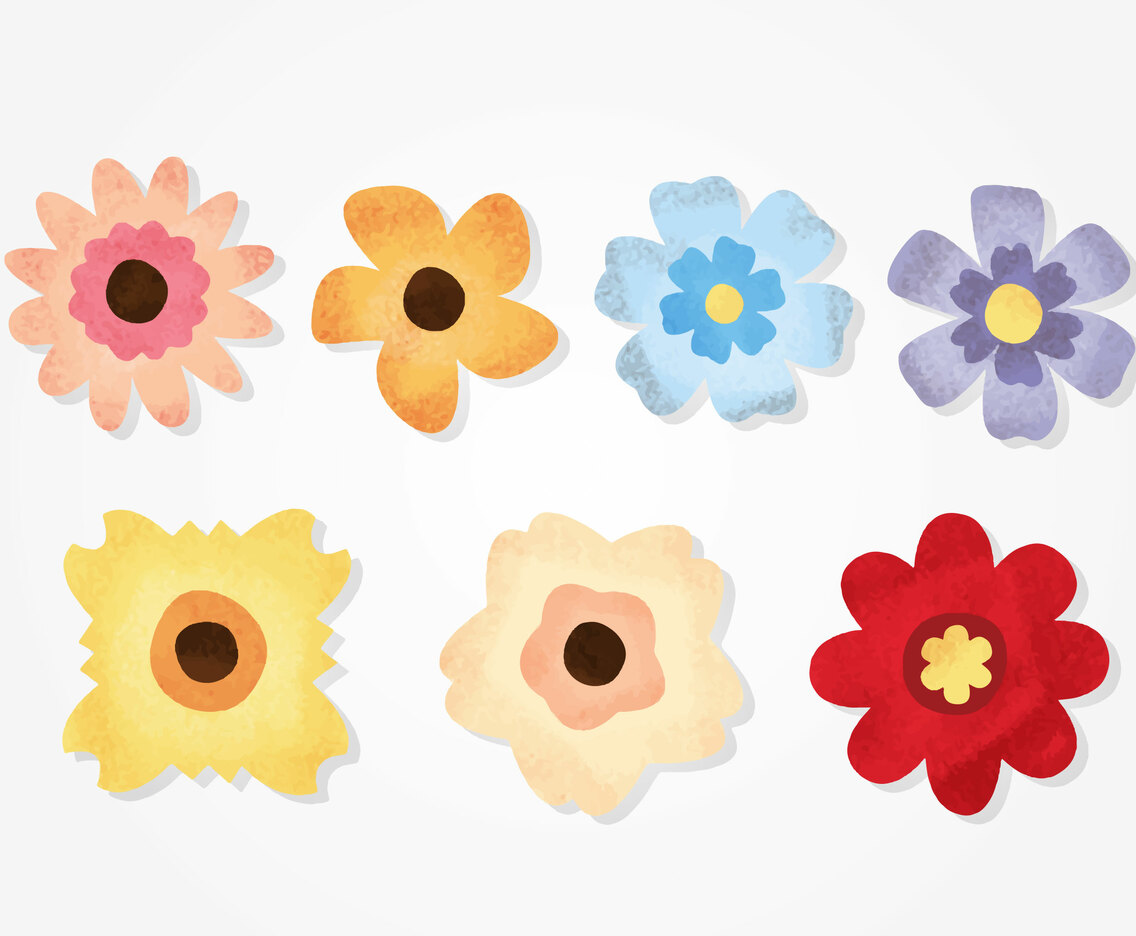 Grunge Textured Flowers