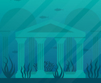 The Gold Ancient Ruins City Of Atlantis Illustration