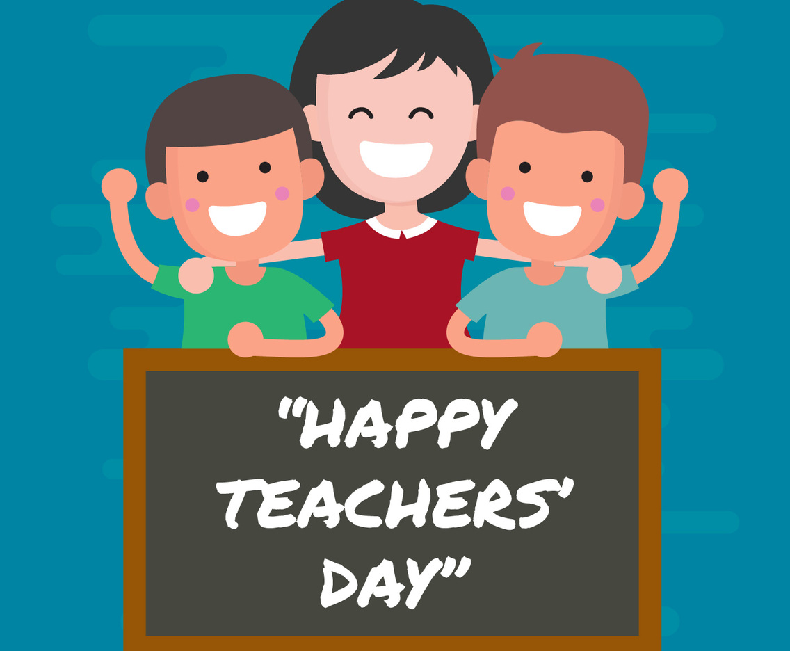 Happy Teachers Day Greeting Vector Illustration