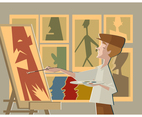 Drawing Student Vector