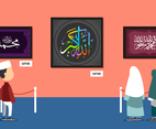 Calligraphy School Art Show Vector