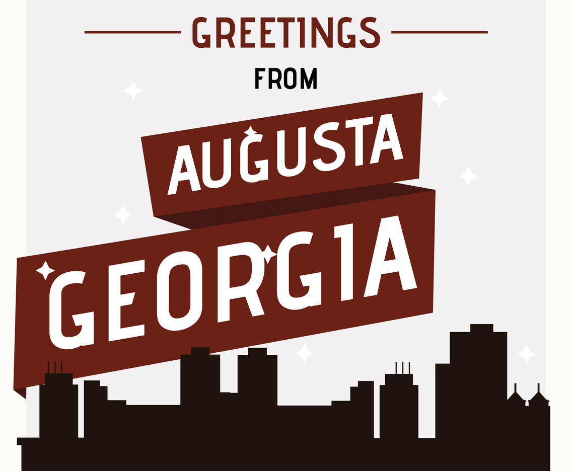 Augusta Georgia Postcard Illustration