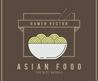 Ramen Badge Flat Vector
