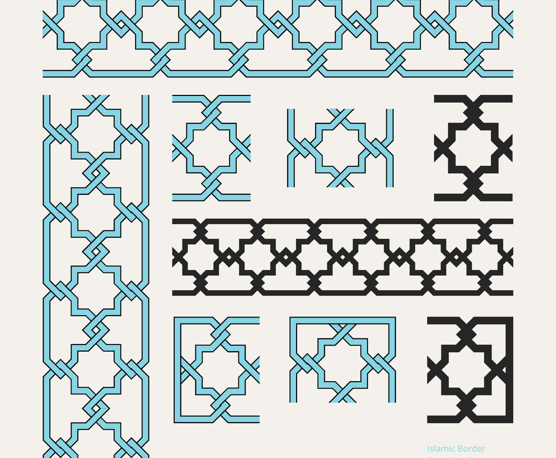 Islamic Border Editable Seamless Pattern