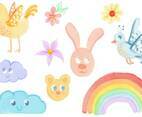 Watercolor Childish Vectors