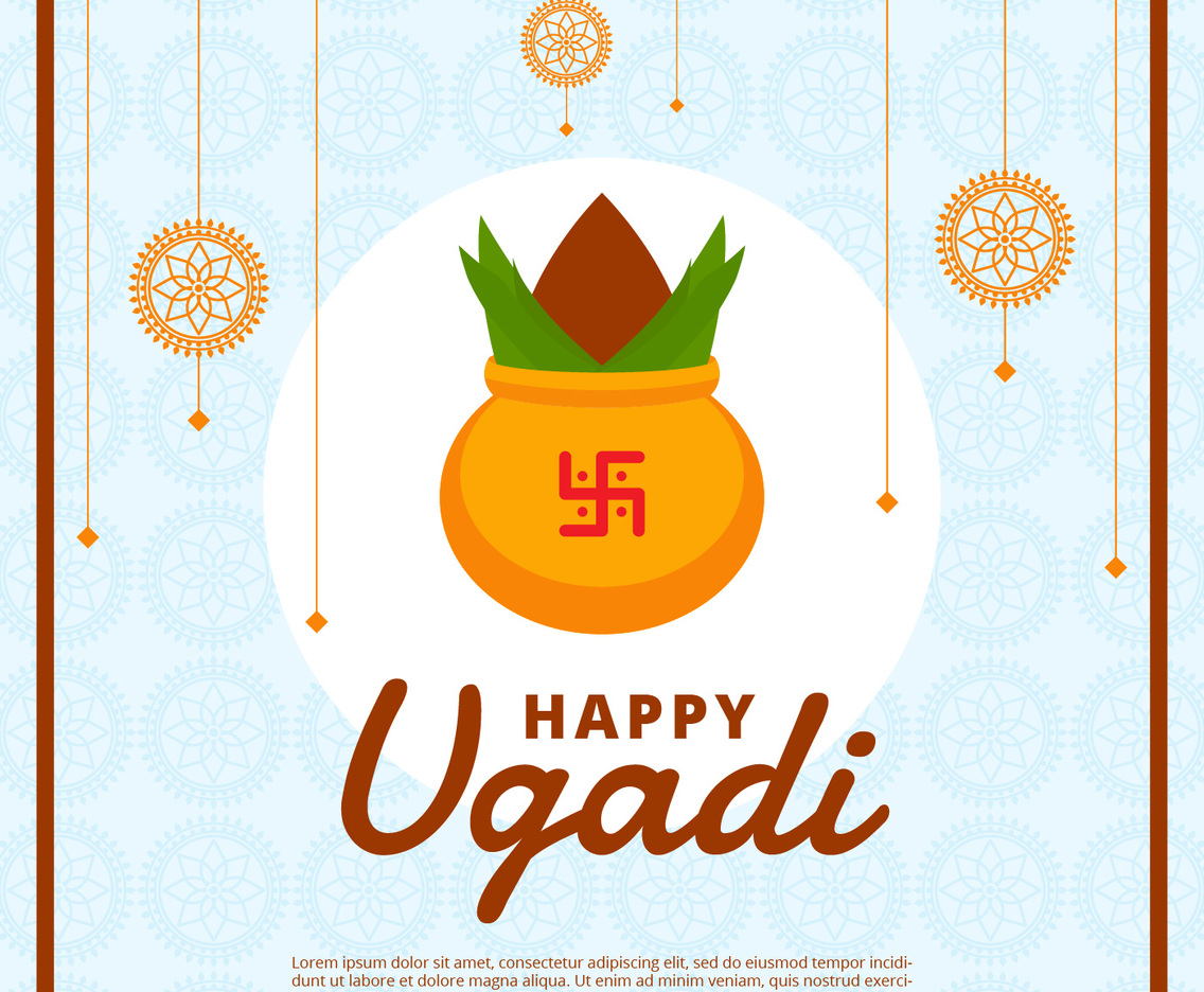 Happy Ugadi Vector Background