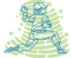 Abstract Baseball Player