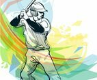 Abstract Baseball Player