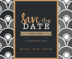 Lettering With Art Deco Pattern For Saving The Date