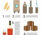 Flat Bourbon Making Process Vector