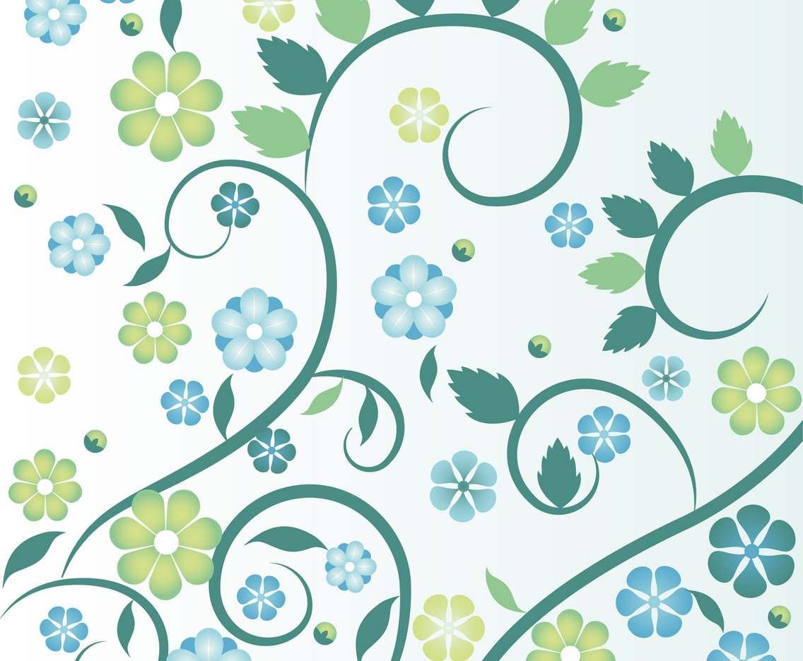 Flat Design Vector Spring Floral illustration
