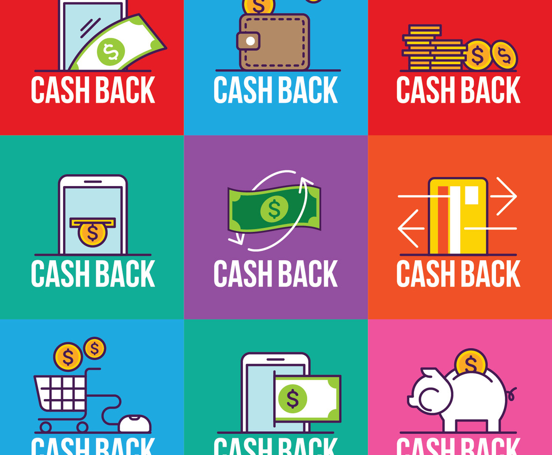 Set of Cashback Badge for Shop, Tag Label Cash Back After Sale Illustration