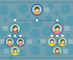 Organogram On Blue Vector