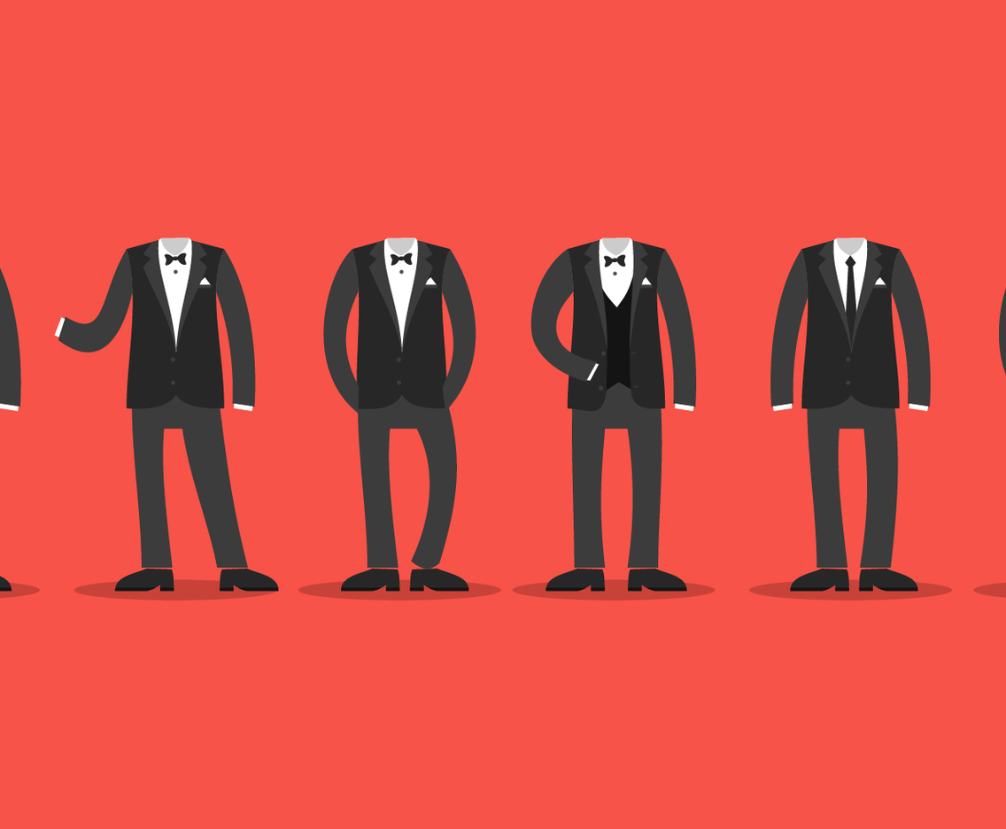 Flat Black Tux Free Vector