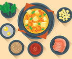 Hotpot  Ingredients Illustration