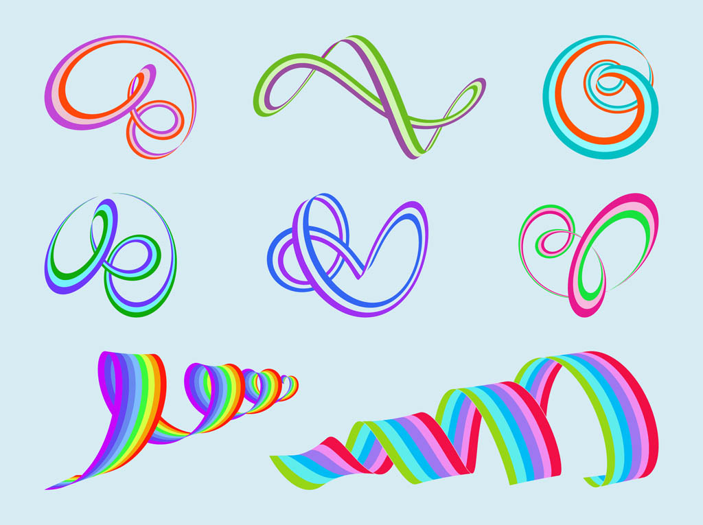 Colorful Spirals Vector