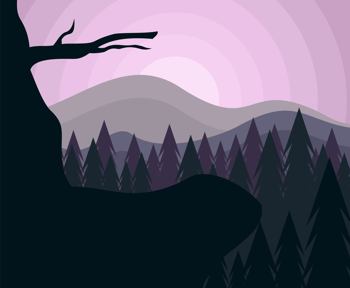 Abstract Forest Illustration