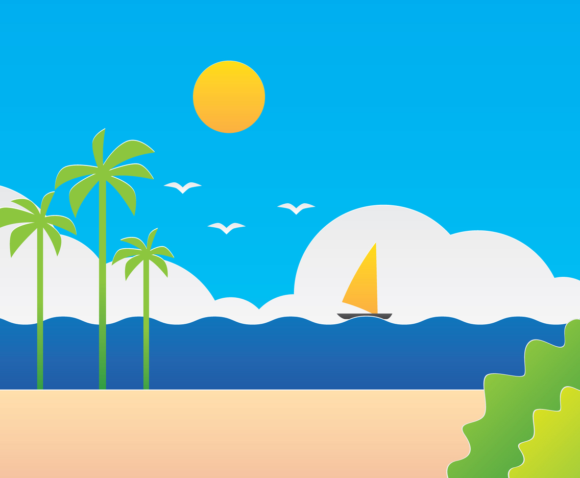Paper Art Seascape Illustration