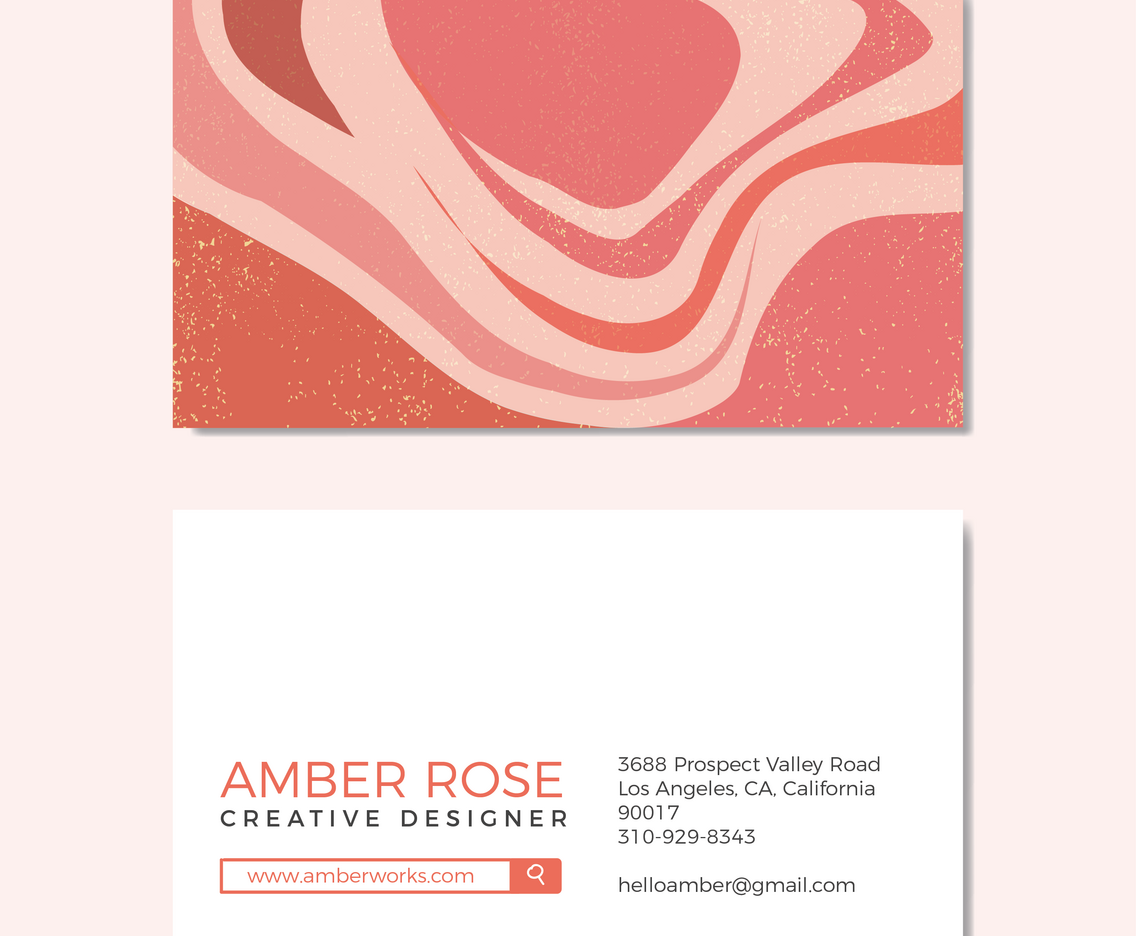 Beautiful Peach Texture Graphic Design Business Card