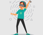 A Man With Virtual Reality Device