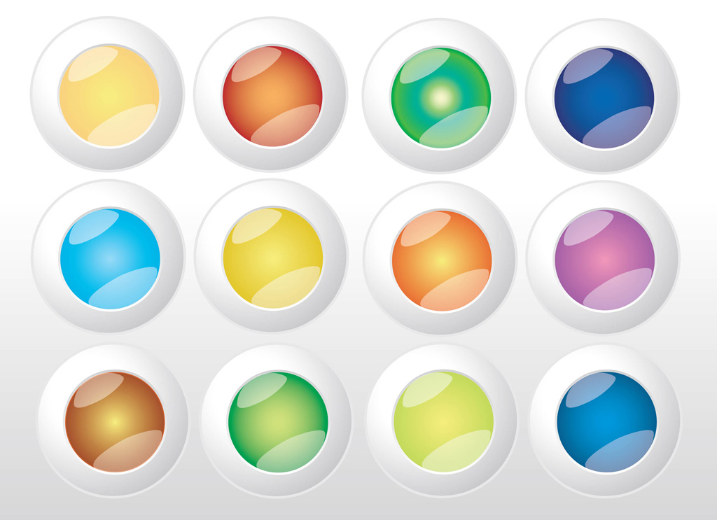 Colorful Web Buttons Vectors