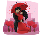 Creatures In Love Vector Illustration