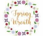 Flat  Flower Spring Wreath Vector Illustration