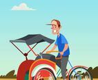 Riding Trishaw