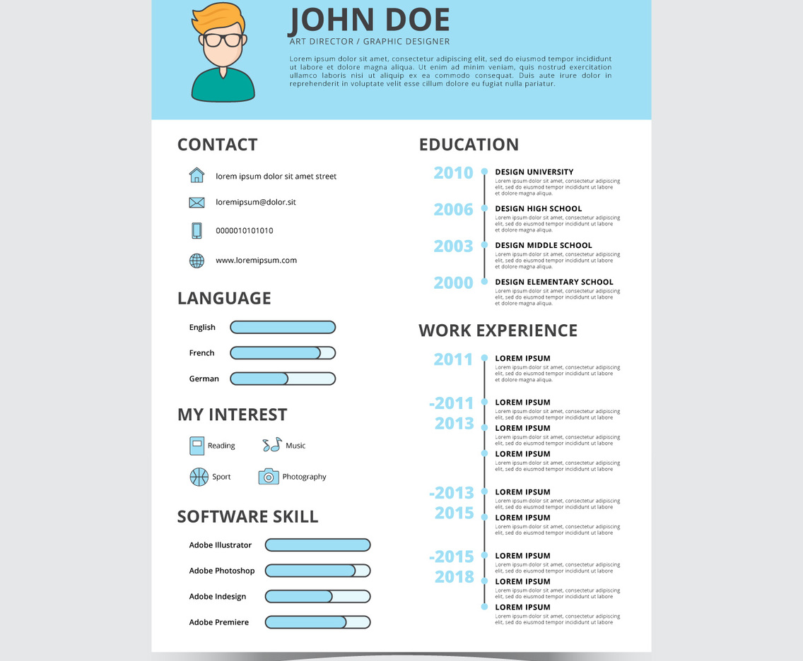 Graphic Designer Resume Vector