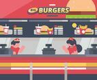 Food Court Illustration