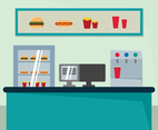 Fast Food Market In The Food Court