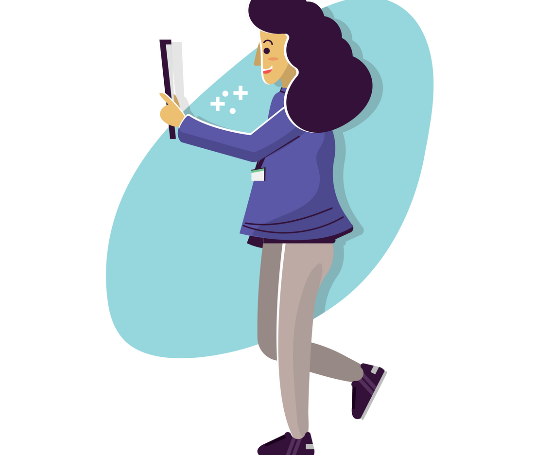 Cheerful Nutrionist Woman Seeing Report
