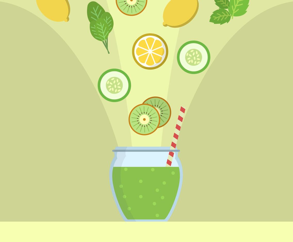 Flat Detox Vector