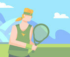 Australian In Tennis Field