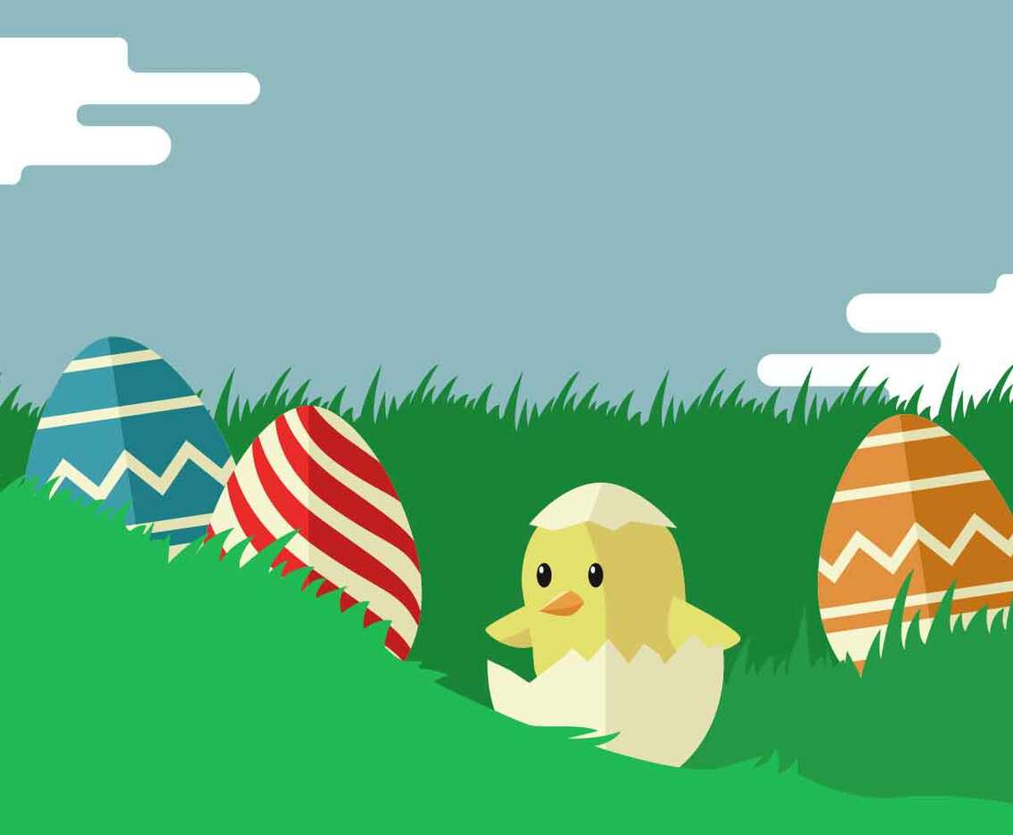 Easter Illustration In Flat Color