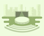 A Stage With City Background